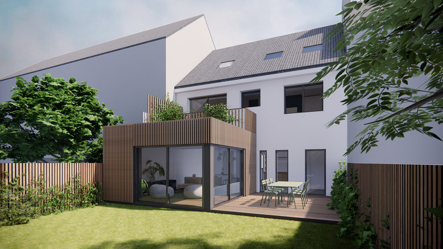 LVBW, vue de l'extension depuis le jardin